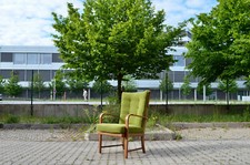 WILHELM KNOLL ANTIMOTT WINGBACK EASY CHAIR 50/ 60er Danish ÄRA NUSSBAUM