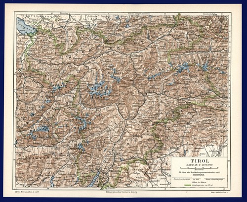 Tirol landkarte anno 1897 - -,