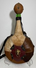 Leder Jäger Feldflasche, Militaria Dekoration, Wein Flasche