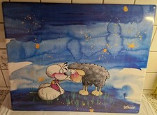 Diddl Blechbild Diddl & schwarzes Schaf 40x30 cm selten Retro Sammlerstück