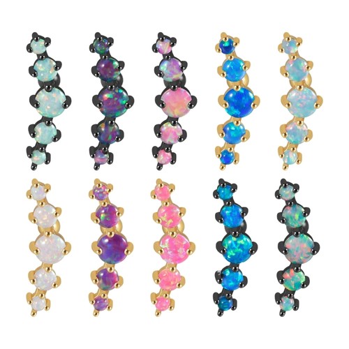 Five opal cartilage studs - opal,