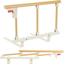 Bettgitter Klappbar L-förmige Fallschutz Holzfarbe Metall Griff für ältere