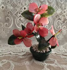 Kunsthandwerk Deko Kunstblumen Tischschmuck rosa "Glasblumen" ca. 17 cm hoch