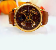 Portas PS20I-9730-01 mechanische Skelettuhr 17Jewels Handaufzug 5ATM Sichtboden