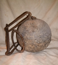 ANTIKE STÄFLINGSKUGEL-"FUSSFESSEL"  AUS STEIN-16./17.JAHRHUNDERT-INQUISITION