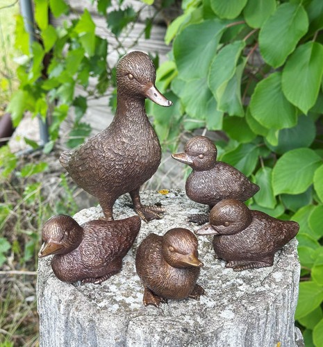 Bronzefigur enten mama mit - mit, 4