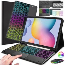 Hülle mit QWERTZ Tastatur Maus Für Samsung Galaxy Tab S6 Lite 10,4" 2020-2024 DE