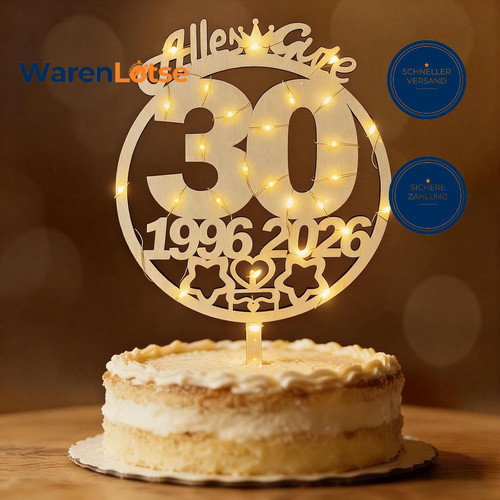 Tortendeko geburtstag holz - 30.,