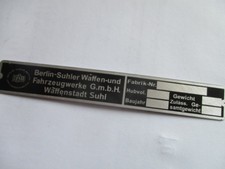 Nameplate sign BSW VEB moped