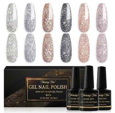 UV Nagellack Glitzer, 6 Farben