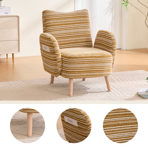 Sessel senfgelb bouclé mit - sessel,
