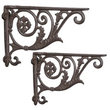 2 Regalwinkel Regalträger Gusseisen Vintage Winkel Konsole Wand Antik Jugendstie