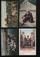 4 AK PPC Bosnien Harem  Zigeuner Grenze Ragusa Folklore m.  Marken gel., alt RAR