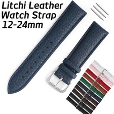 Litchi leder uhrenarmband 12mm - leder,