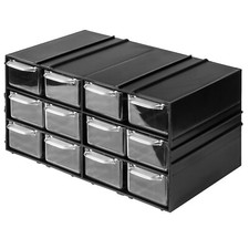 Aufbewahrungsbox Kunststoffschrank 12 transparente Schubladen Organizer