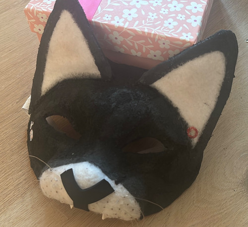 Schwarz graue katzen maske - schwarz-graue,
