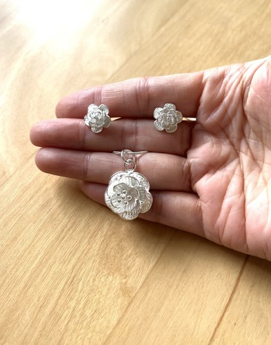 Schmuckset silber 925 blumige - 925,