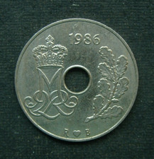 B5) Dänemark 25 Öre 1986
