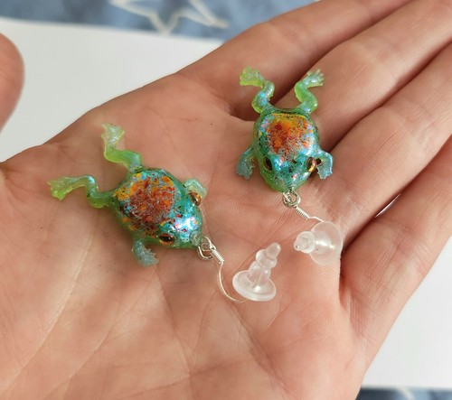 Glitzer frösche ohrringe - frösche,