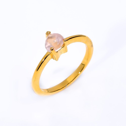 Rosenquarz herz ring - ring, 5