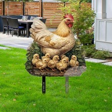 Henne und Küken Gartenstecker Tiere Form Dekoration für Zuhause Outdoor