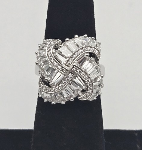 Sterling silber baguette - sterling, cz
