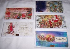 5 Klappk./Umschl. LISI MARTIN - Weihnachtszeit Kinder Santa im Rentierschlitten