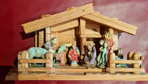 Weihnachtskrippe aus holz mit - weihnachtskrippe,
