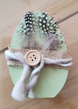 Tolle Osterdeko Holz Osterei grün dekoriert