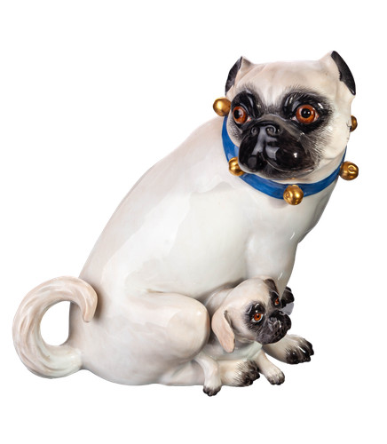 Meissen figur mopsmutter mit - meissen,