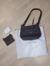 Handtasche Schultertasche braun La Marthe echt Leder 4 Fächer Gurt verstellbar