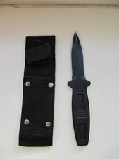 Schwarzes Wurfmesser + Holster für Sammler Fans Sport gebraucht