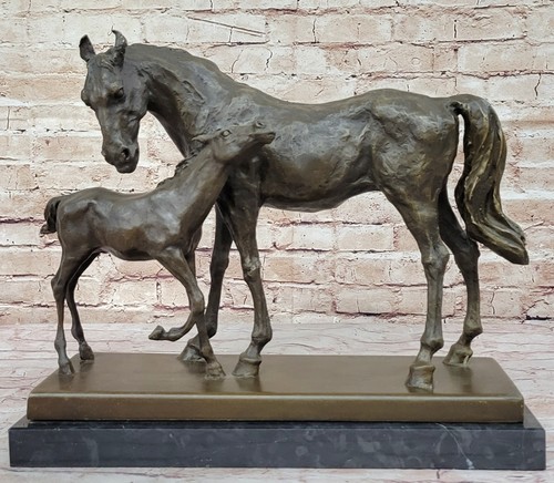 Pferd mit fohlen bronze marmor - pferd,