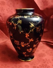 Royal Bavaria Echt Kobalt Porzellan Vase Blau Gold Vintage