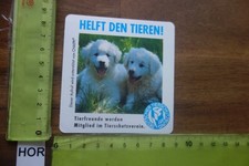 Alter Aufkleber Tierschutz DEUTSCHER TIERSCHUTZBUND Helft den Tieren Hunde