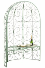 Halbpavillon Rosie Mit Sitzbank Handgefertigt Aus Eisen Rosenbogen Mit Bank