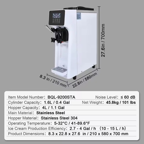 Gastro softeismaschine vevor - gastro,