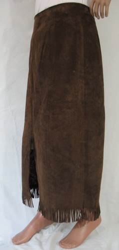 Lederrock fransen - s-m,