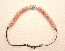 Glücksarmband apricot marmorierte Perlen mit ELEFANT-Perle