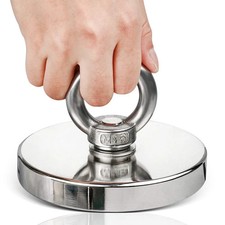 Neodym Angelmagnet Rund stark mit Senkloch Ringschraube Magnetfischen