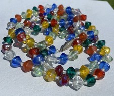 BUNTE XXL GLAS KRISTALL PERLEN HALSKETTE SUPER LANG 1,75 Vintage