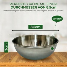 MeiWell Verdampferschale Ø8,5cm für Sauna Edelstahl Schale inkl. Kristalle