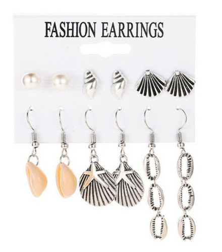 Shell ohrringe paar - shell, 6