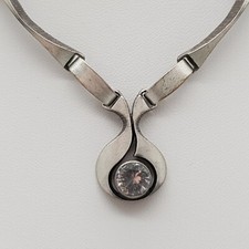 Sten & Laine Finnland 925 Silber Collier mit Bergkristall - (T10)