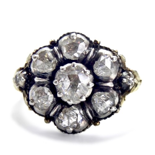 Jugendstil diamant rosen ring - diamant,