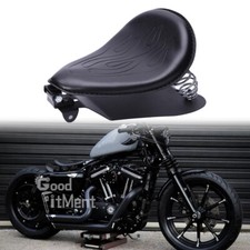 Motorrad Schwarz Ledersattel Einzelsitz Für Harley Sportster Chopper Bobber