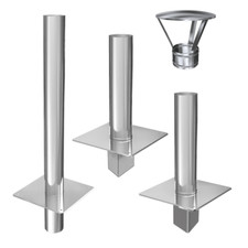 Edelstahl Schornsteinverlängerung Kaminverlängerung einwandig DN 80-250 mm V2A