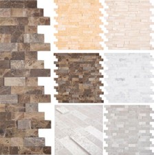 Selbstklebende Marmor Mosaikfliesen Wandaufkleber 3D Fliesenspiegel Dekoelement