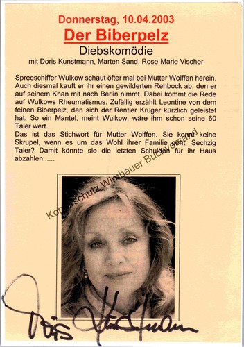 Original autogramm doris - original,