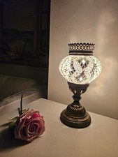 Mosaik Tischlampe Orientalische Lampe Unikat Lampe Türkische Mosaik Lampe, weiß